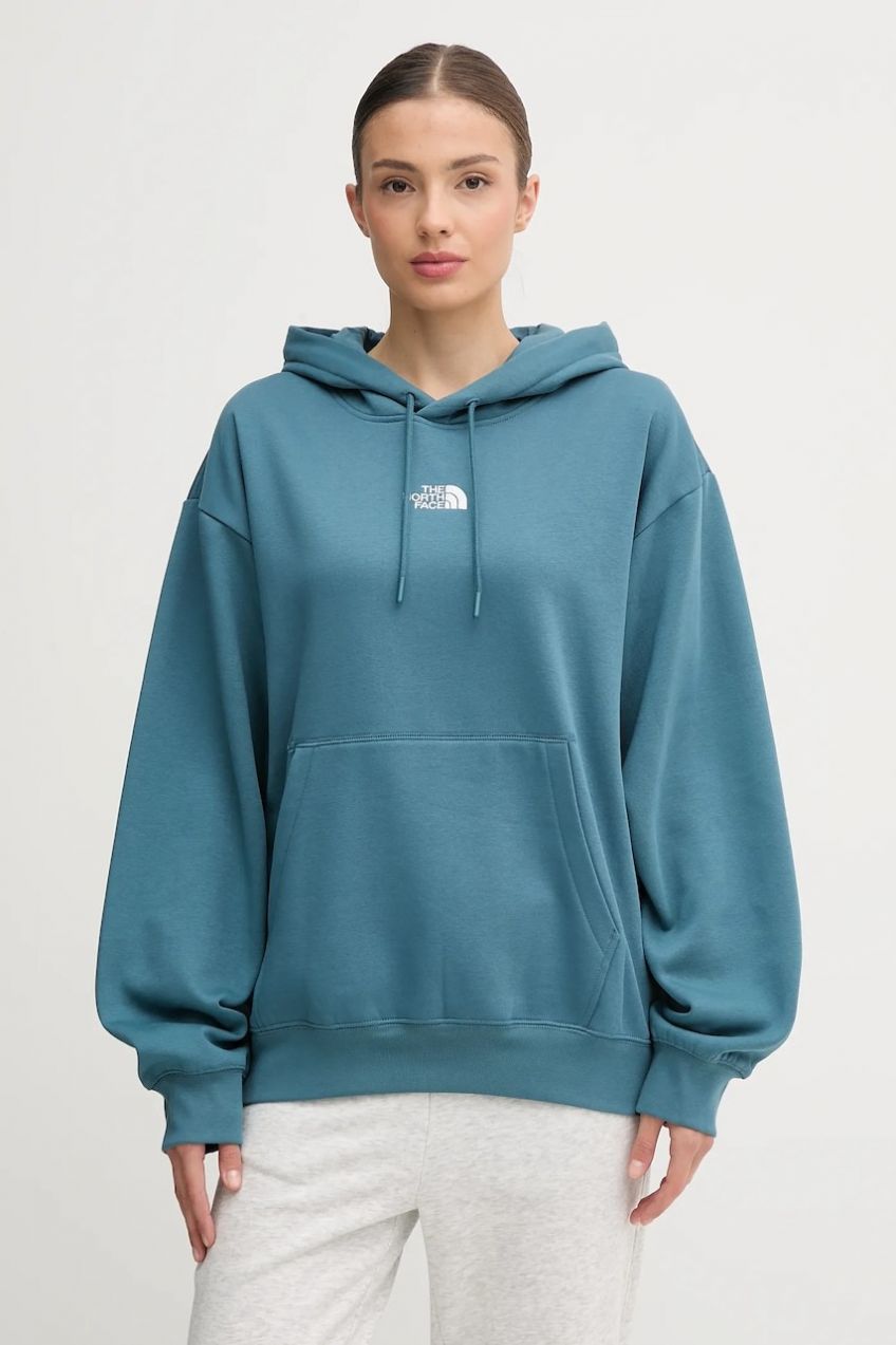 Mikina The North Face Essential zelená farba, s kapucňou, jednofarebná, NF0A89ENBQ51