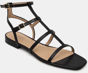 Kožené sandále Lauren Ralph Lauren Everley Gldr dámske, čierna farba, 802959977001