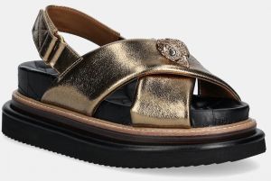 Kožené sandále Kurt Geiger London Orson Cross Strap Sandal dámske, zlatá farba, na platforme, 9992260109