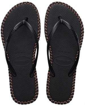 Šľapky Havaianas SLIM FLATFORM dámske, čierna farba, 4149928.0090