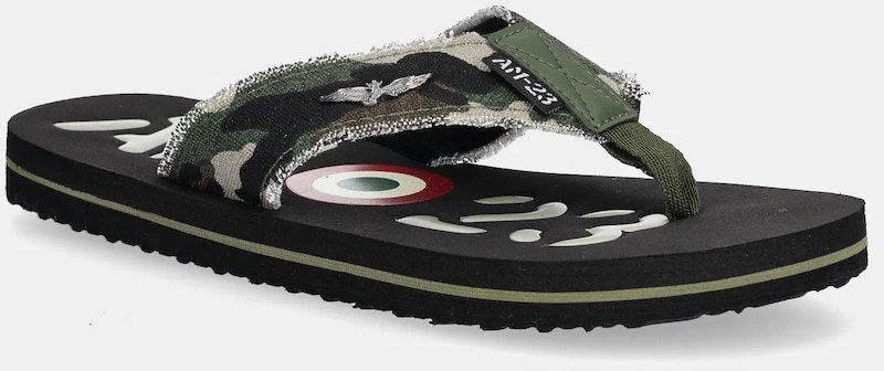 Šľapky Aeronautica Militare SC310CT3593 pánske, zelená farba, SC310CT3593