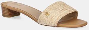 Šľapky Lauren Ralph Lauren Fay dámske, béžová farba, na podpätku, 802966850001