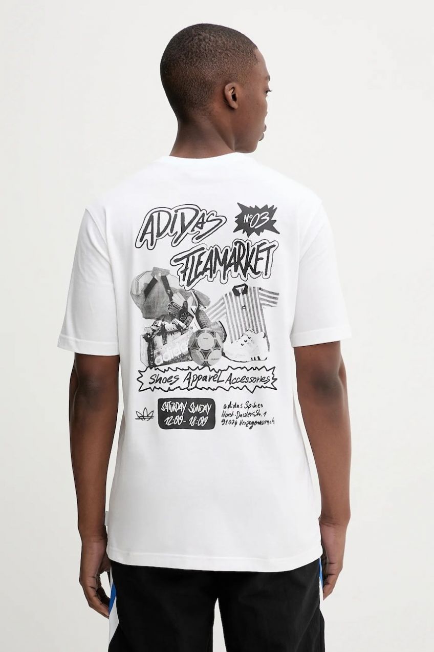 Bavlnené tričko adidas Originals Graphic LO TS pánske, biela farba, s potlačou, JW3018