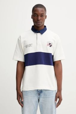 Bavlnené polo tričko Guess Jeans béžová farba, s nášivkou, M5YP06 KCYM1