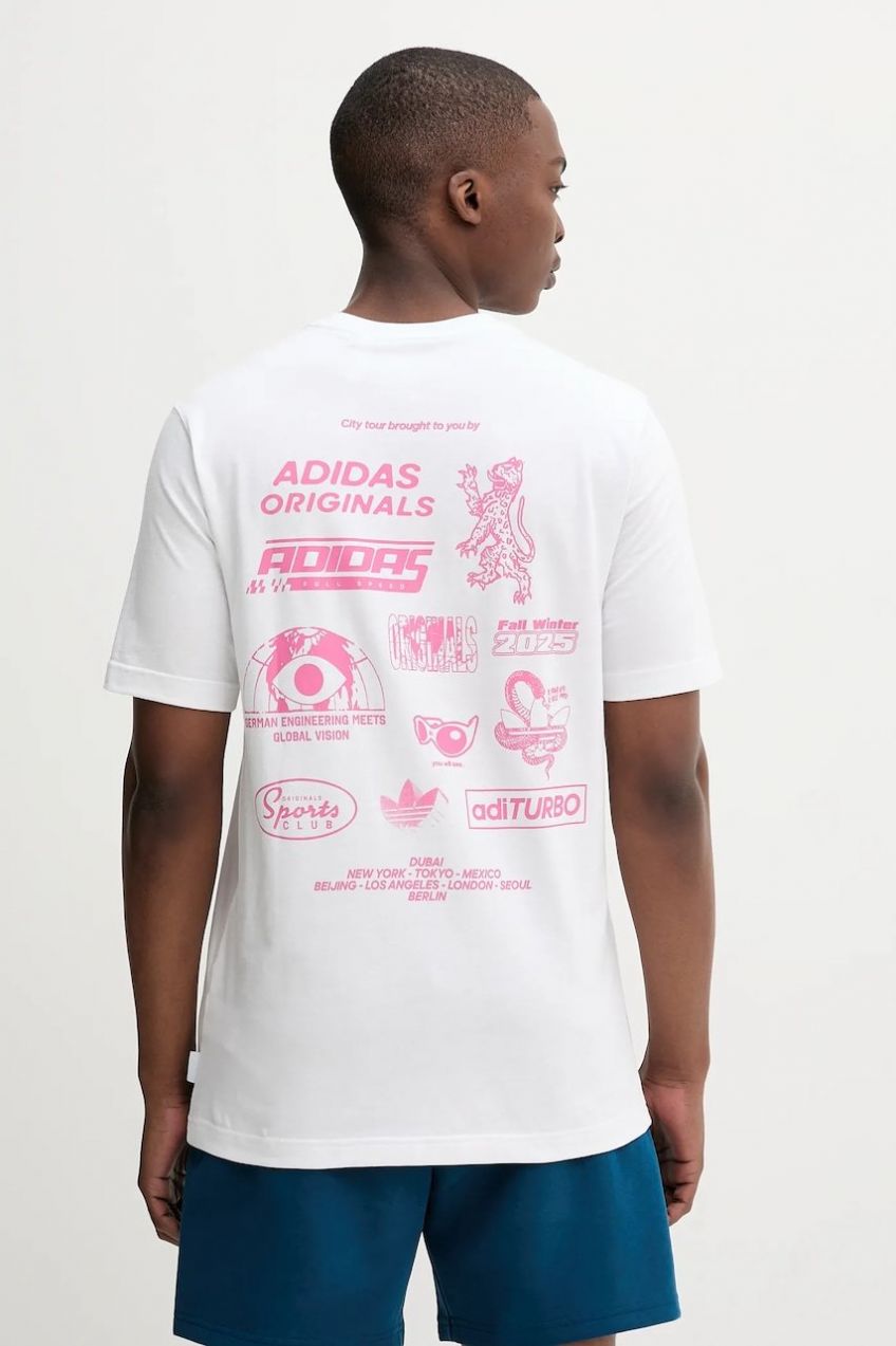 Bavlnené tričko adidas Originals Graphic Reg Sst pánske, biela farba, s potlačou, JW2953