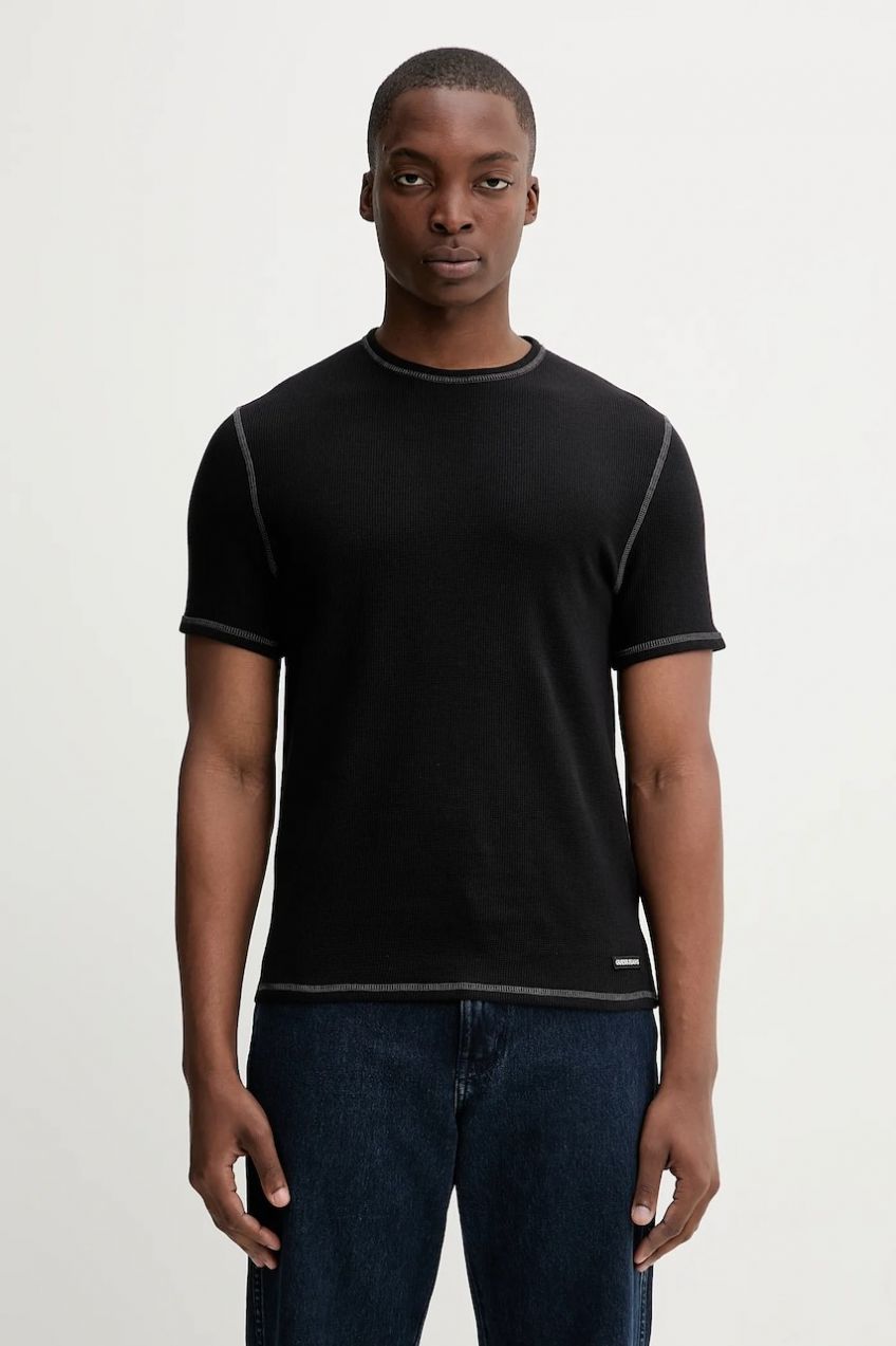 Tričko Guess Jeans pánske, čierna farba, jednofarebné, M5YI02 KCXB1