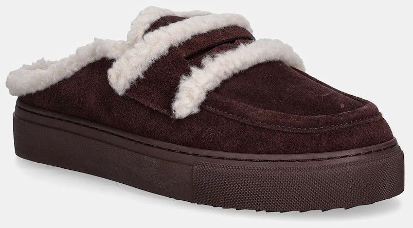 Semišové papuče Inuikii Mule Wool červená farba, 1004.017.0011.518