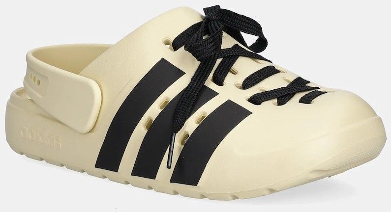 Šľapky adidas Adilette Clog 2.0 béžová farba, JR4026