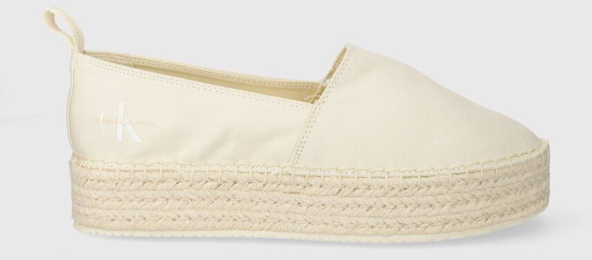 Espadrilky Calvin Klein Jeans PLATFORM ESPADRILLE ML BTW béžová farba, na platforme, YW0YW01378