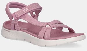 Sandále Skechers GO WALK FLEX dámske, ružová farba