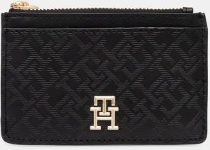 Peňaženka Tommy Hilfiger dámska, čierna farba, AW0AW17401