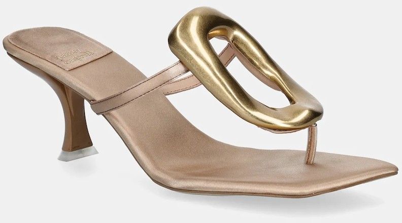Šľapky Jeffrey Campbell Linq-Up dámske, béžová farba, na vysokom podpätku, JC-1131-2-7