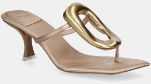 Šľapky Jeffrey Campbell Linq-Up dámske, béžová farba, na vysokom podpätku, JC-1131-2-7