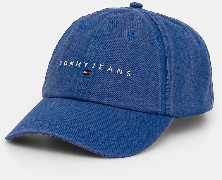Bavlnená šiltovka Tommy Jeans fialová farba, s nášivkou, AM0AM13355