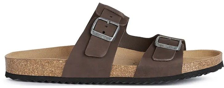Nubukové šľapky Geox U SANDAL GHITA pánske, hnedá farba, U159VB 00032 C6024