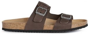 Nubukové šľapky Geox U SANDAL GHITA pánske, hnedá farba, U159VB 00032 C6024