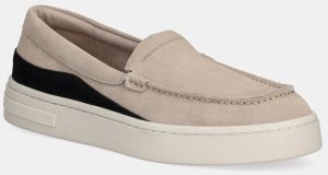 Kožené mokasíny Armani Exchange béžová farba, XUY011 XV868 U644