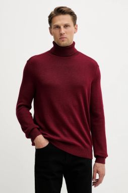 Sveter s prímesou vlny Armani Exchange bordová farba, s rolákom, XM001917 AF14008