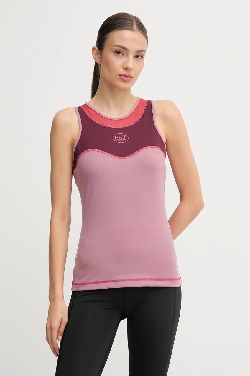 Tréningový top EA7 Emporio Armani ružová farba, AF19155.7W000556