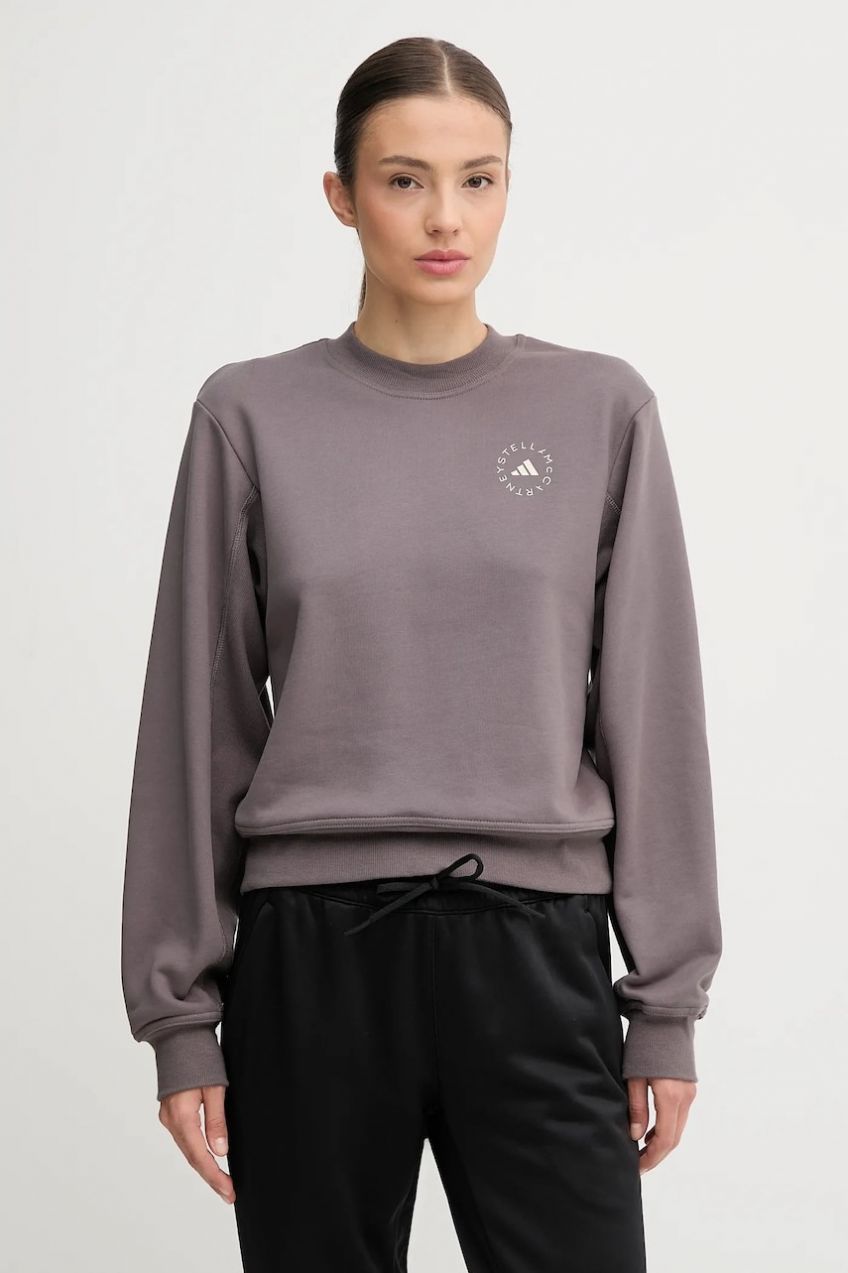 Tréningová mikina adidas by Stella McCartney šedá farba, jednofarebná, JW4692