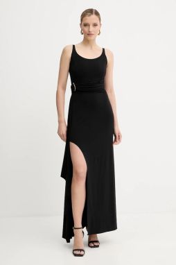 Šaty Herve Leger Mila čierna farba, maxi, áčkový strih, RMJ8524949