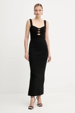 Šaty Herve Leger Alessia čierna farba, midi, priliehavé, CBW8524694