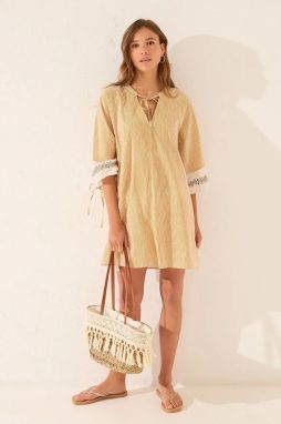 Bavlnené šaty women'secret žltá farba, midi, oversize, 4922732