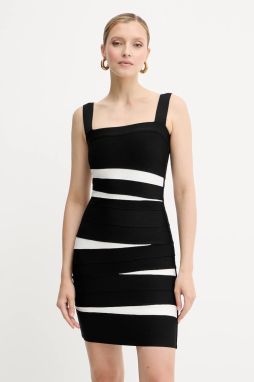 Šaty Herve Leger Eve čierna farba, mini, priliehavé, HLT8524993