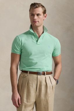 Bavlnené polo tričko Polo Ralph Lauren tyrkysová farba, jednofarebný, 710536856