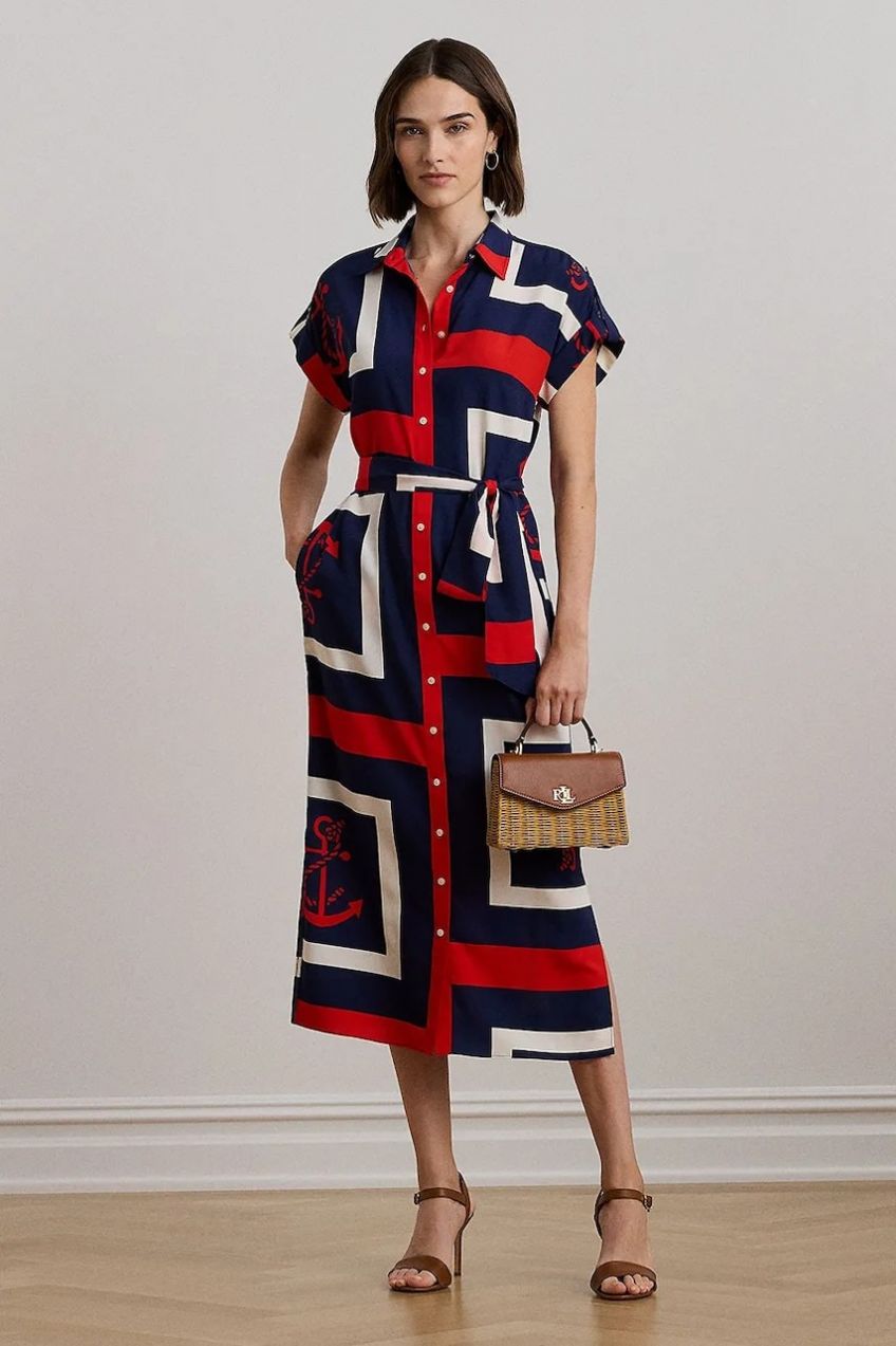 Šaty Lauren Ralph Lauren midi, rovný strih, 200962942