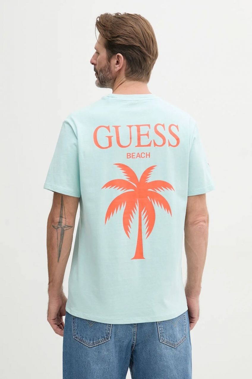Bavlnené tričko Guess pánske, s nášivkou, F5GI09 KA260