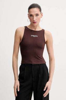 Top La Mania hnedá farba, BASIC CROP TOP
