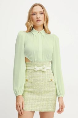 Šaty Elisabetta Franchi tyrkysová farba, mini, priliehavé, AB69752E2