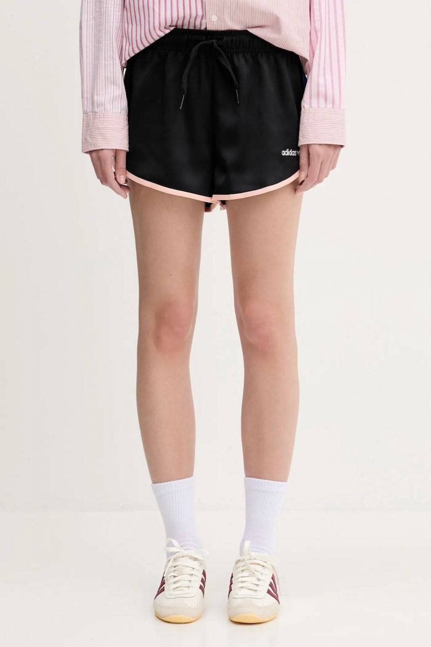 Šortky adidas Originals Sprinter Shorts čierna farba, s nášivkou, vysoký pás, JP1815