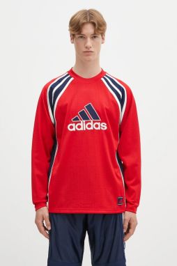 Tričko s dlhým rukávom adidas Originals Warm-Up Top červená farba, vzorované, JD5376