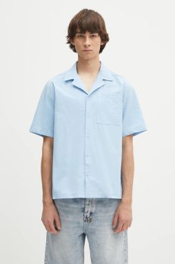 Bavlnená košeľa adidas Originals Essentials Seersucker Short Sleeve Shirt voľný strih, s klasickým golierom, JD2457