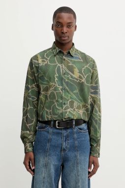 Košeľa Desigual BANGKOK zelená farba, regular, s klasickým golierom, 25WMCW29