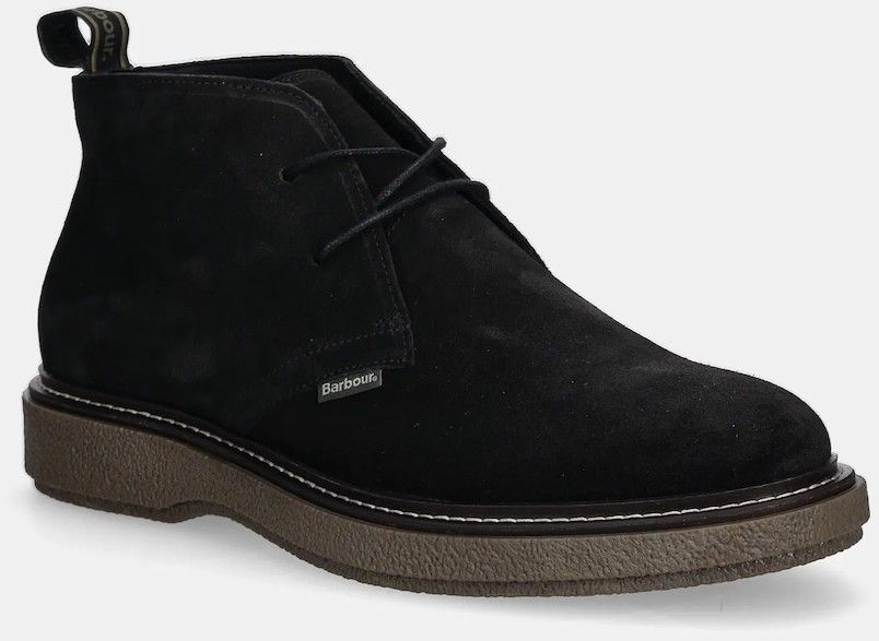 Semišové topánky Barbour Blaine čierna farba, MFO0820BK12