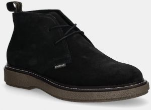 Semišové topánky Barbour Blaine čierna farba, MFO0820BK12