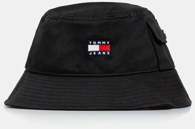 Bavlnený klobúk Tommy Jeans čierna farba, AM0AM13423