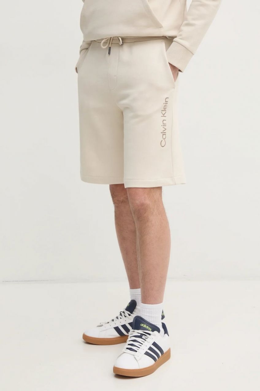 Bavlnené šortky Calvin Klein béžová farba, K10K114121