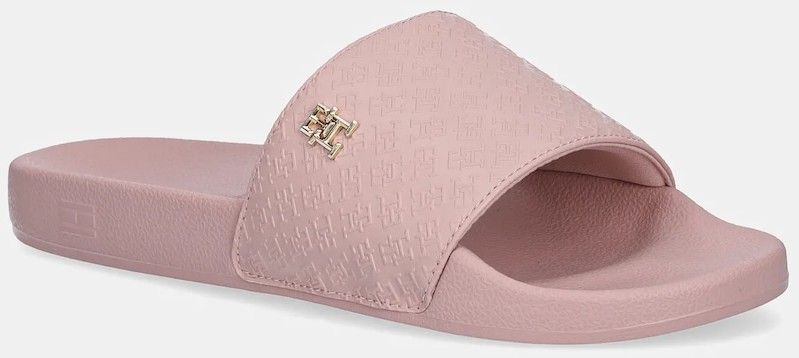 Šľapky Tommy Hilfiger TH MONOGRAM POOLSIDE dámske, ružová farba, FW0FW08525