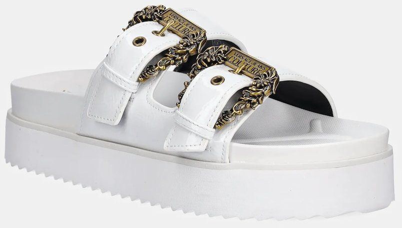 Šľapky Versace Jeans Couture biela farba, na platforme, 78VA3SM1 ZS539 003