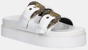 Šľapky Versace Jeans Couture biela farba, na platforme, 78VA3SM1 ZS539 003