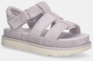 Semišové sandále UGG Goldenstar Strap ružová farba, na platforme, 1137890-BYF