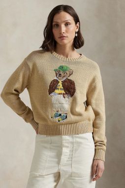 Bavlnený sveter Polo Ralph Lauren béžová farba, ľahký, 211972121