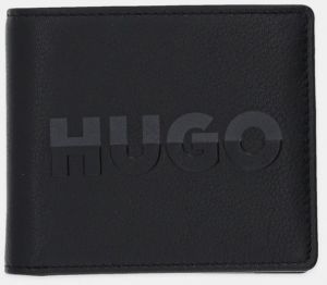 Kožená peňaženka HUGO čierna farba, 50548733