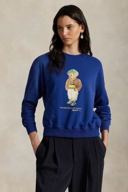 Mikina Polo Ralph Lauren tmavomodrá farba, s potlačou, 211971736