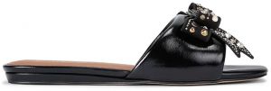 Kožené šľapky Kurt Geiger London Kensington Bow Flat Sandal čierna farba, 655705139