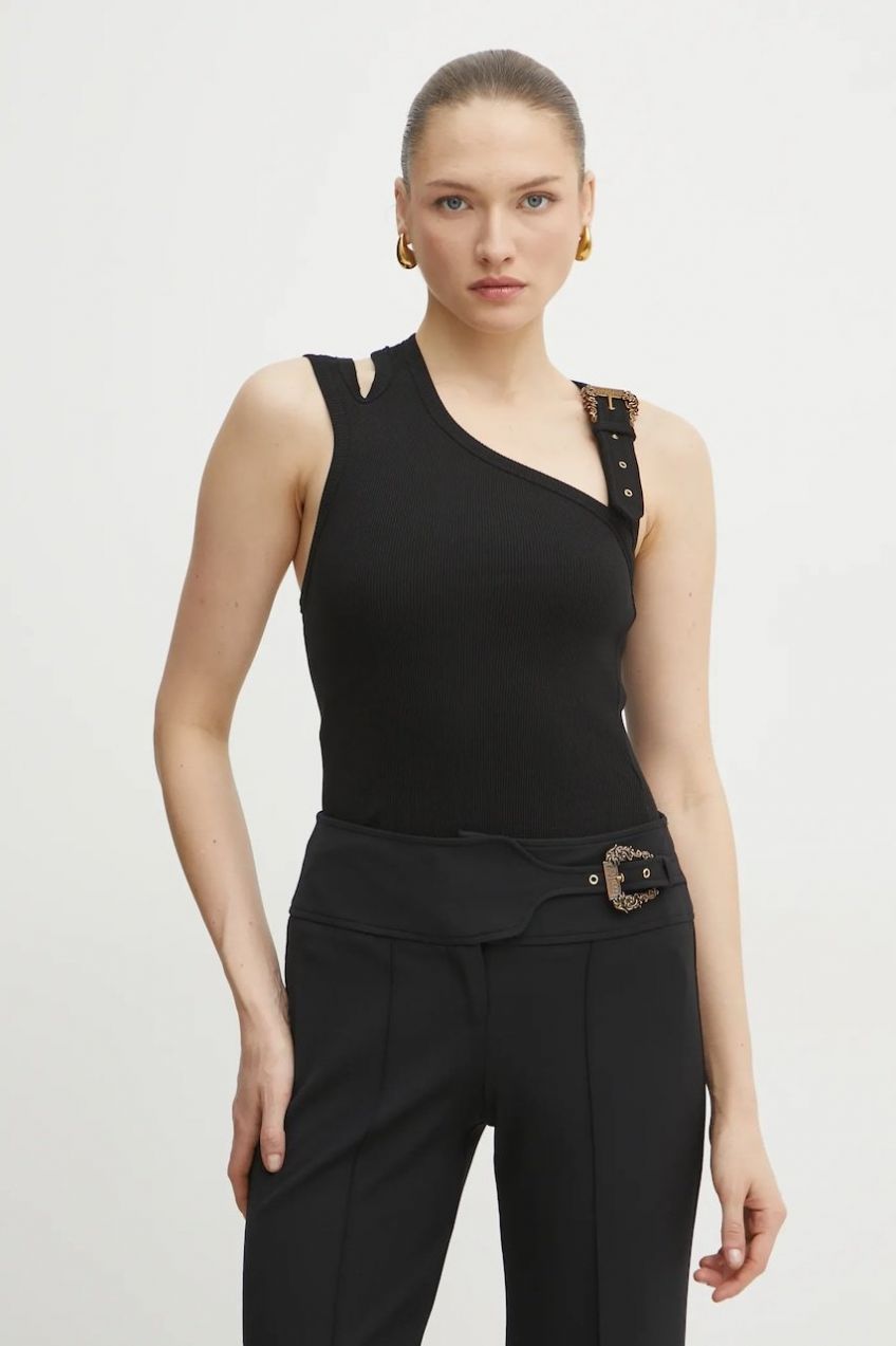 Top Versace Jeans Couture dámske, čierna farba, 78HAM603 J0004